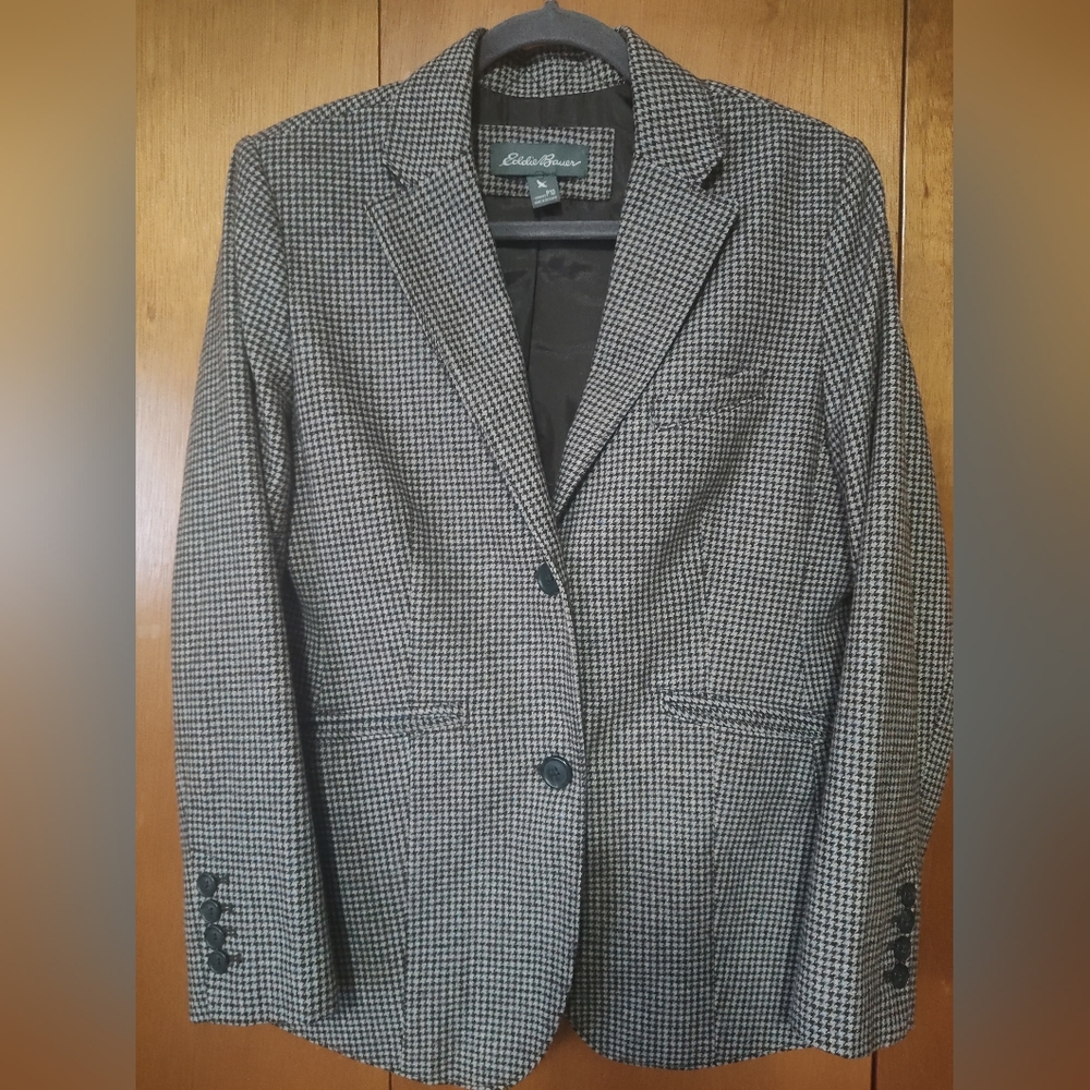 Eddie Bauer Women's Houndstooth Blazer Size 10 P